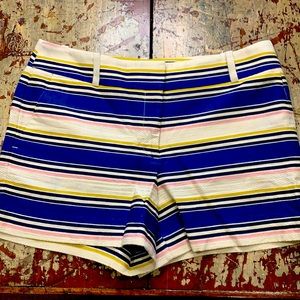Loft  denim ivorystriped riviera shorts size 8